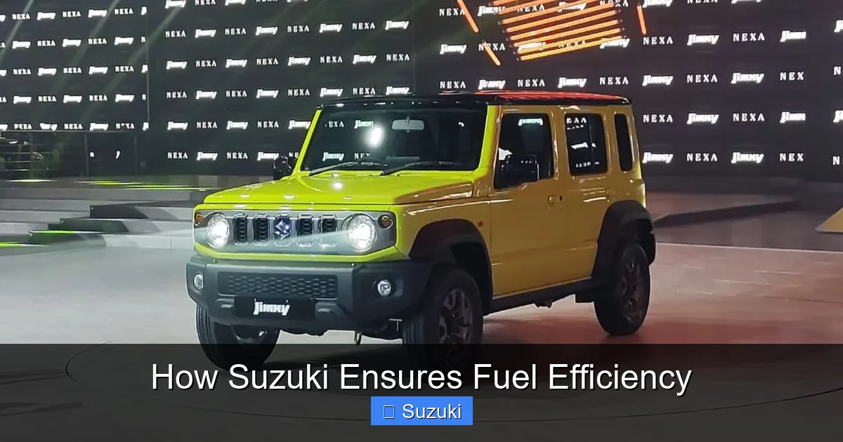 How Suzuki Ensures Fuel Efficiency