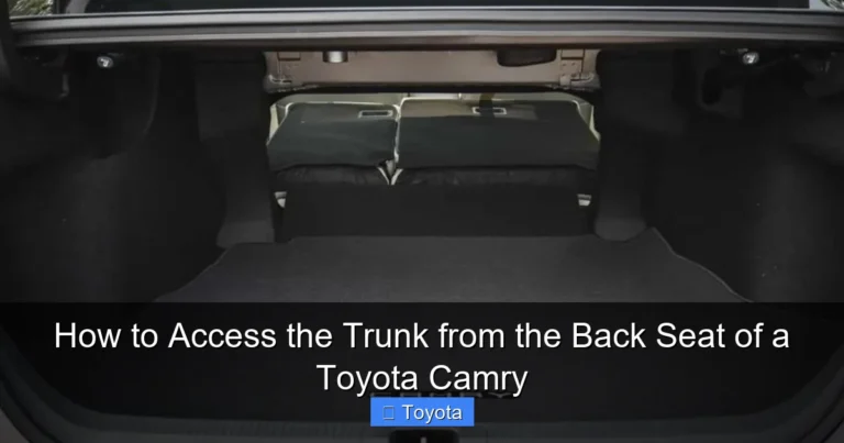How to Access the Trunk from the Back Seat of a Toyota Camry