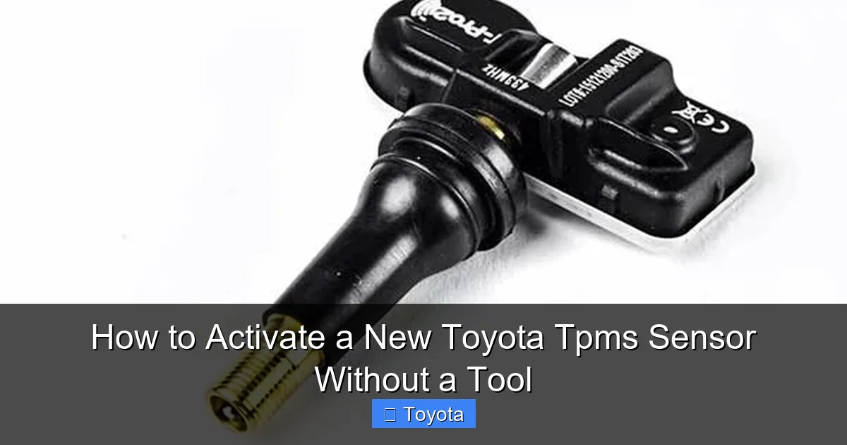 How to Activate a New Toyota Tpms Sensor Without a Tool