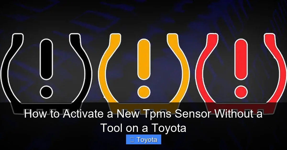 How to Activate a New Tpms Sensor Without a Tool on a Toyota