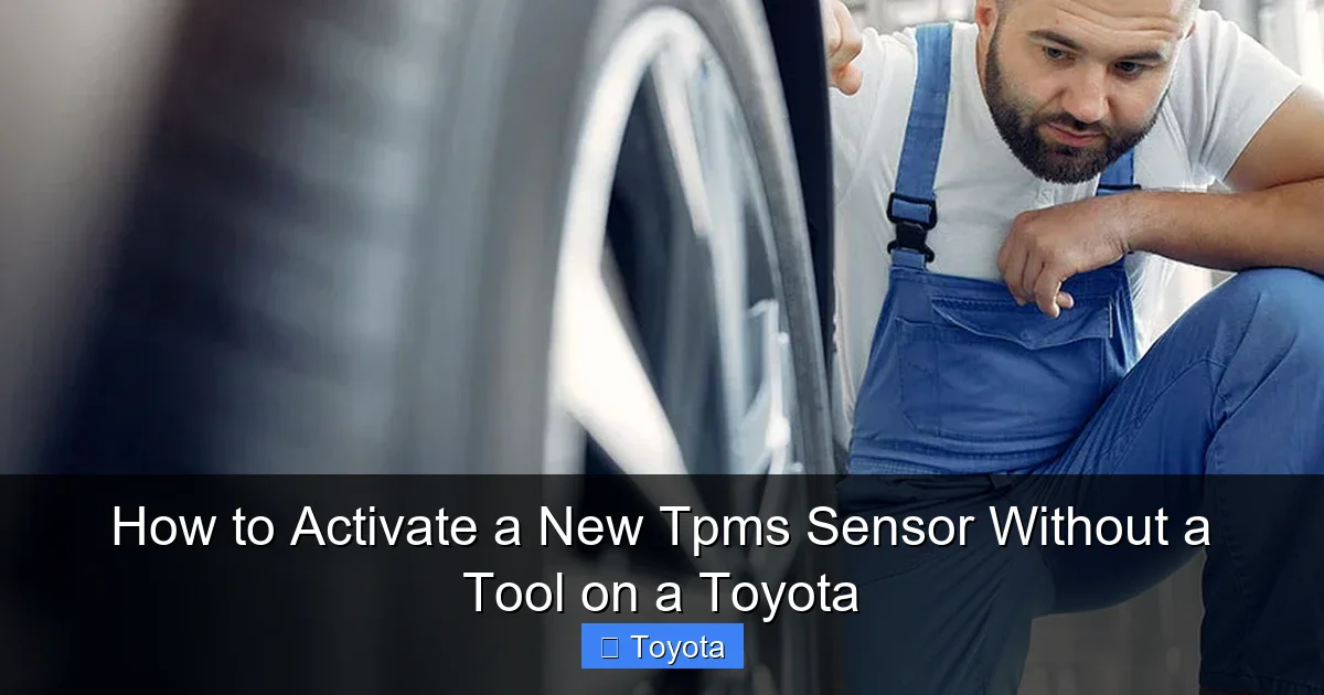 How to Activate a New Tpms Sensor Without a Tool on a Toyota