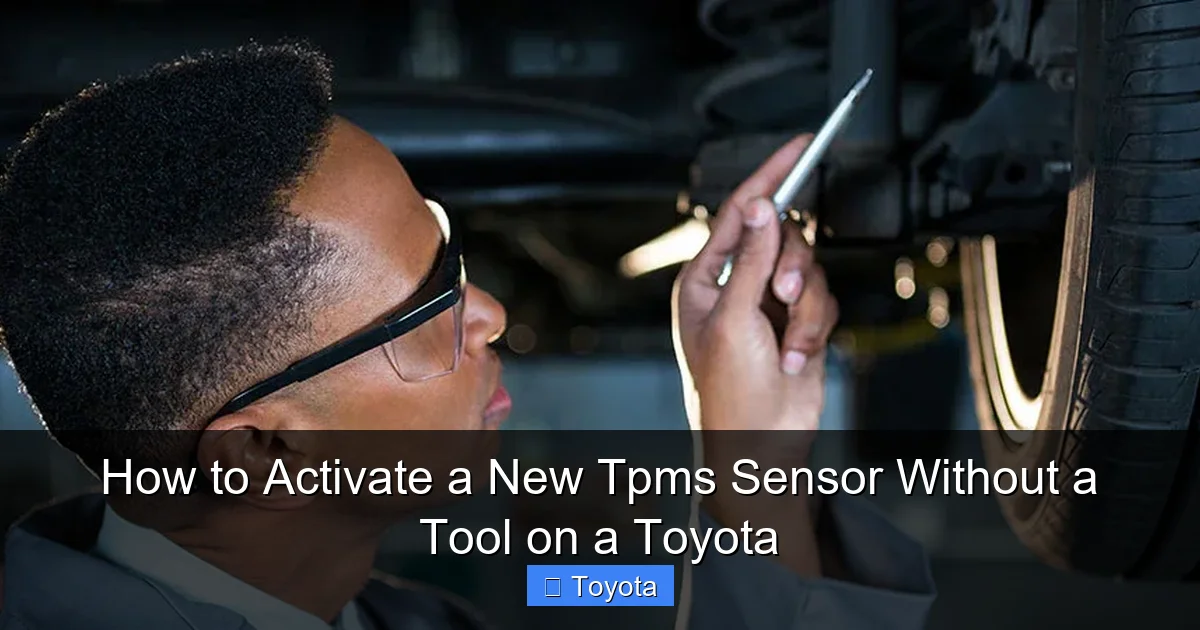 How to Activate a New Tpms Sensor Without a Tool on a Toyota