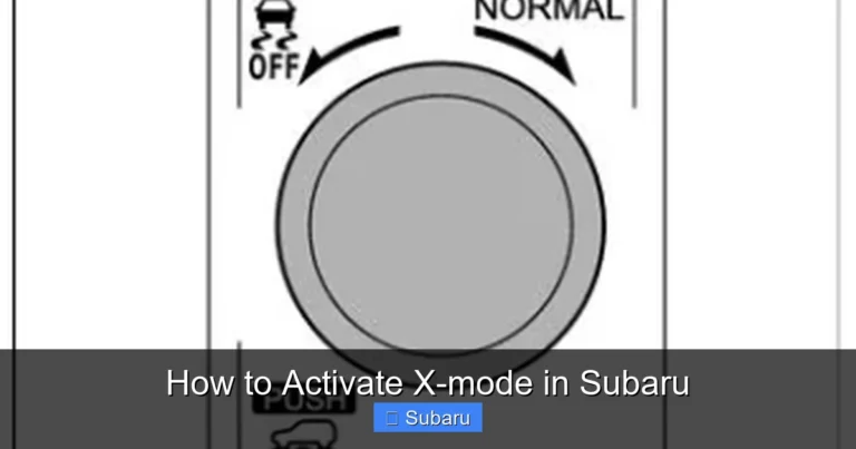 How to Activate X-mode in Subaru