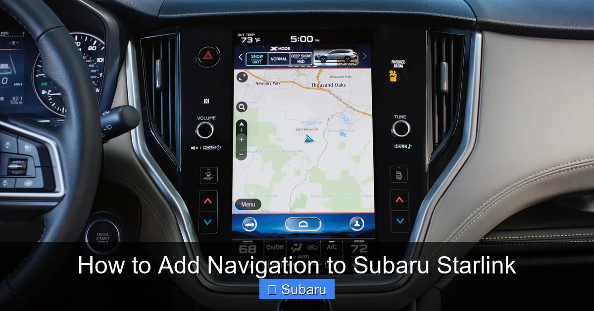 How to Add Navigation to Subaru Starlink
