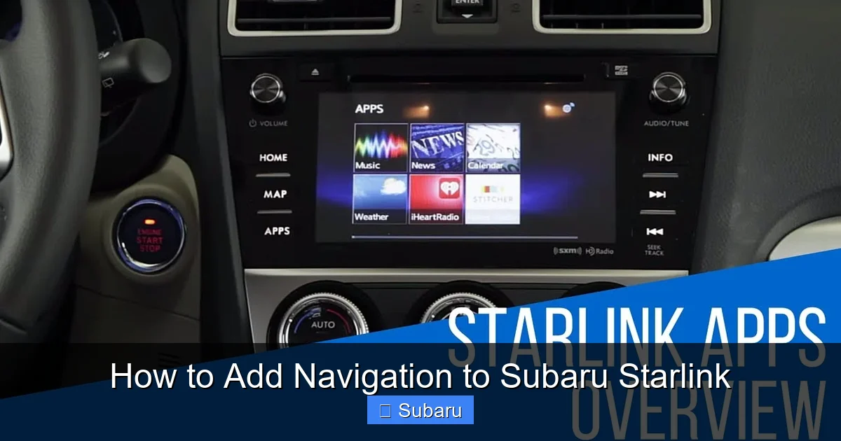 How to Add Navigation to Subaru Starlink