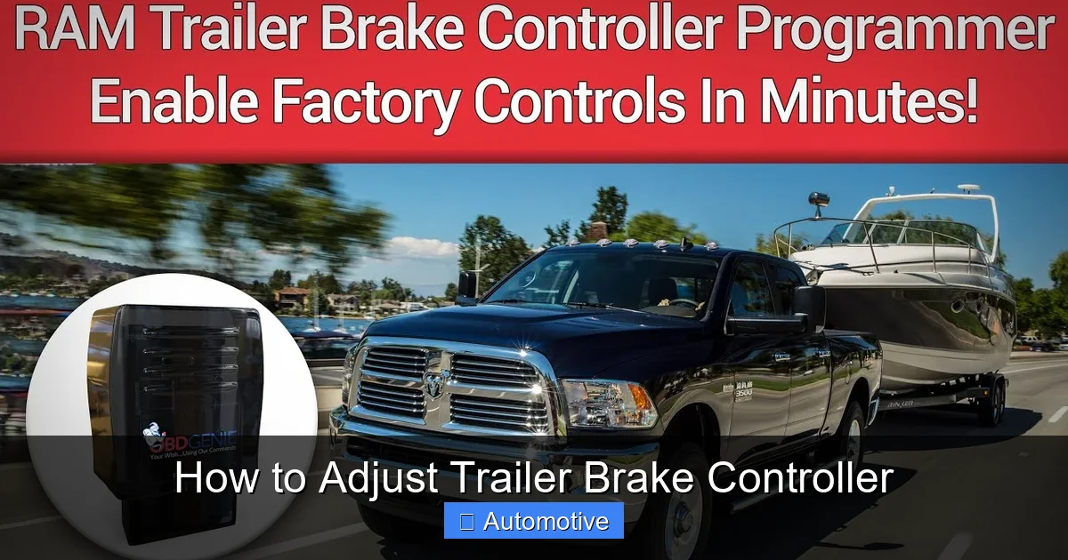 How to Adjust Trailer Brake Controller