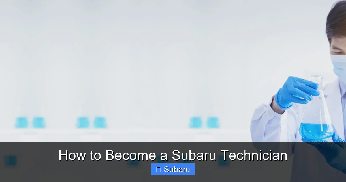 How to Become a Subaru Technician