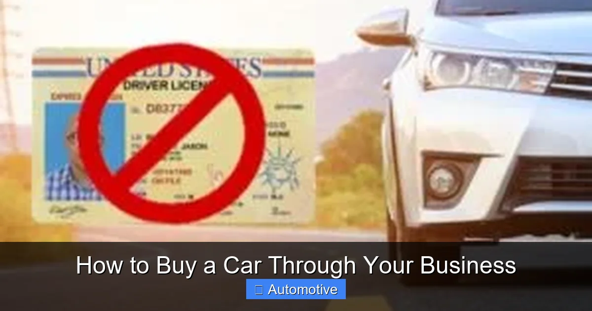 How to Buy a Car Through Your Business