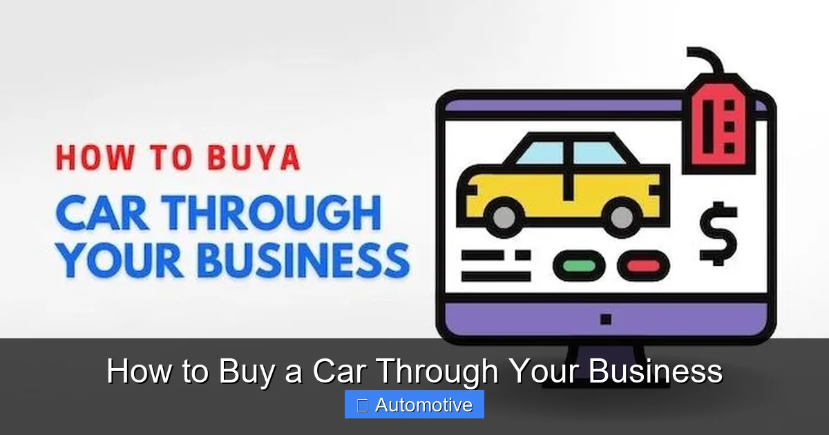 How to Buy a Car Through Your Business