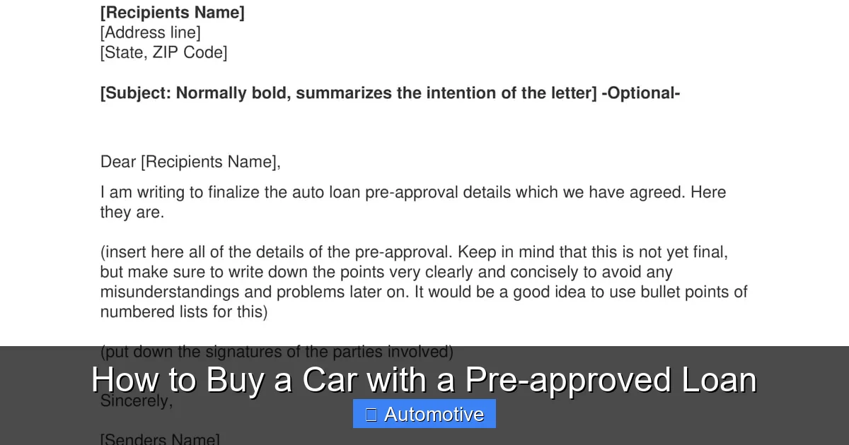 How to Buy a Car with a Pre-approved Loan