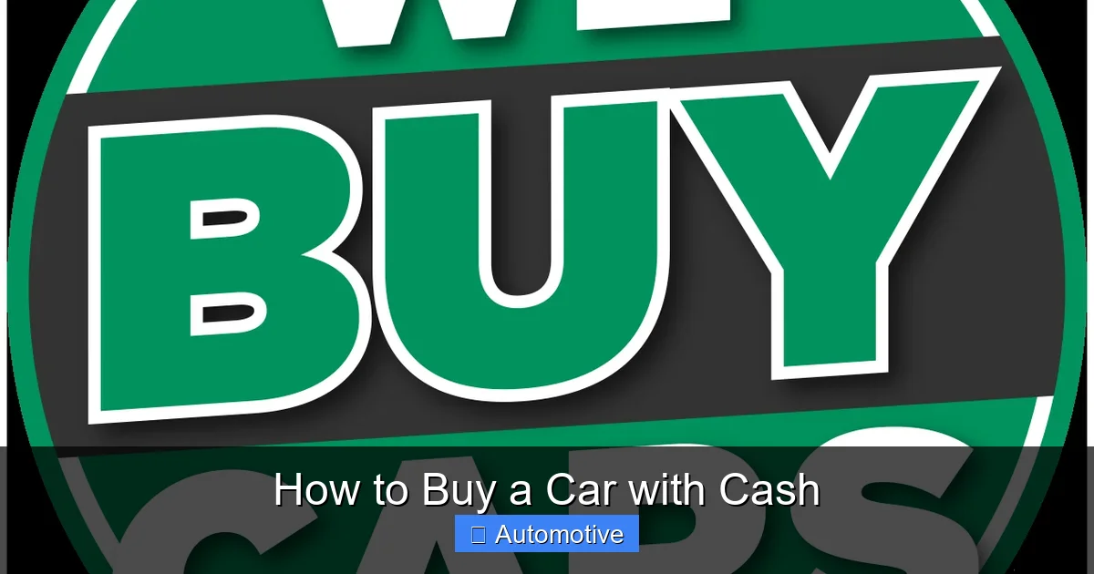 How to Buy a Car with Cash