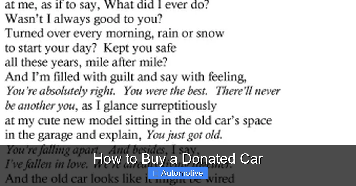 How to Buy a Donated Car