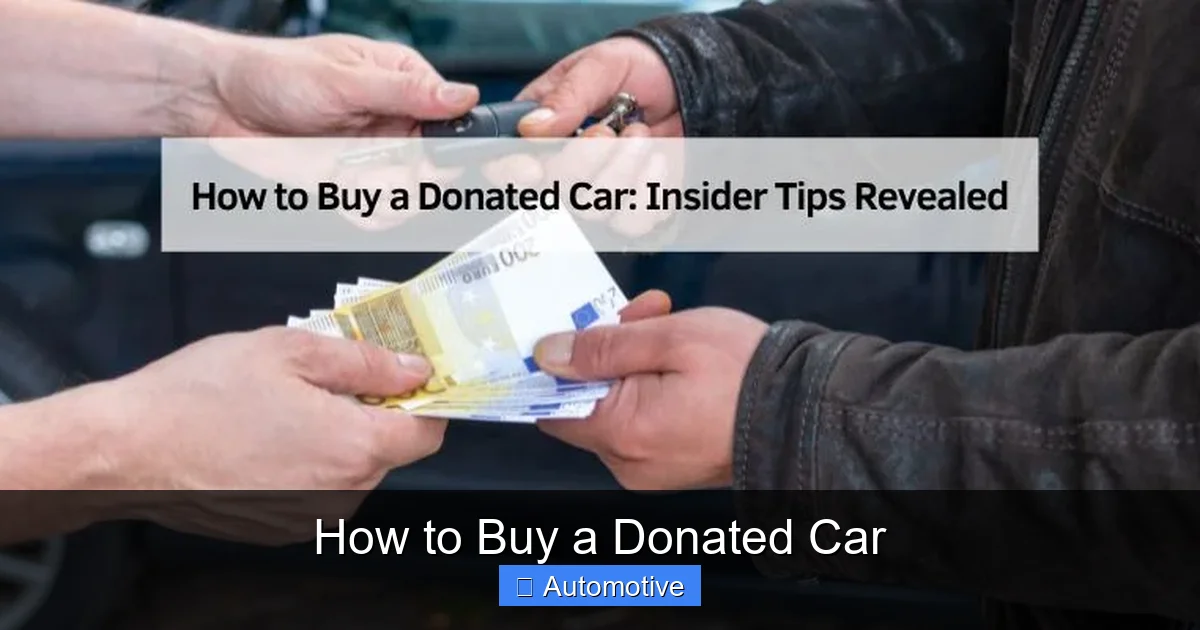 How to Buy a Donated Car