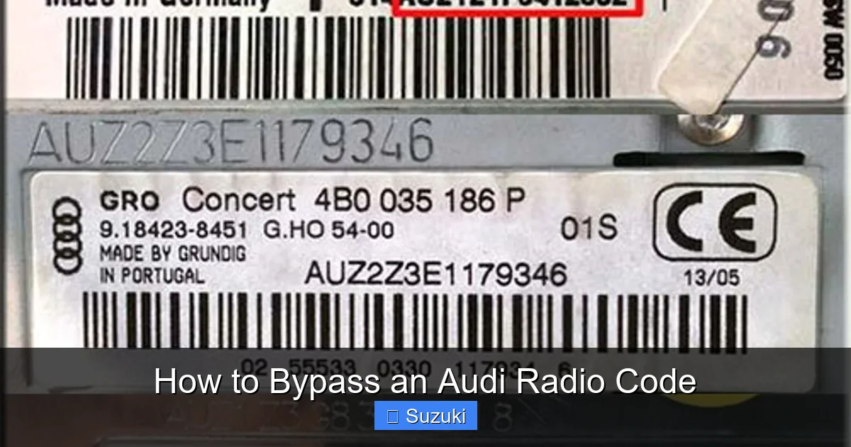 How to Bypass an Audi Radio Code
