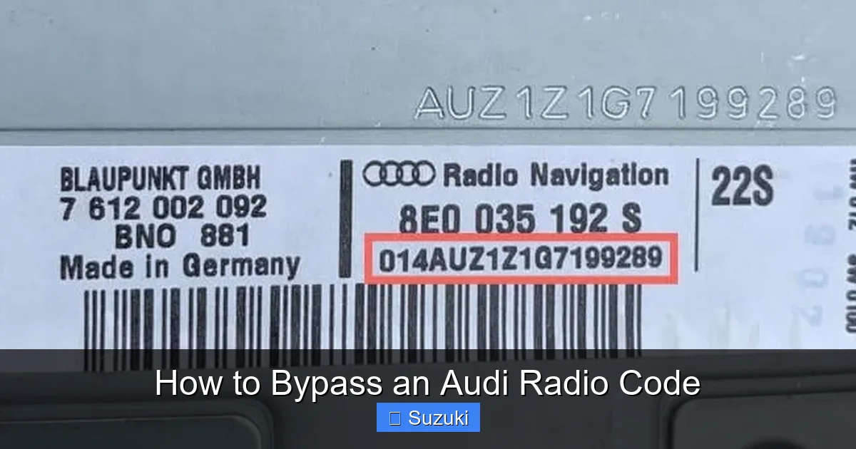 How to Bypass an Audi Radio Code