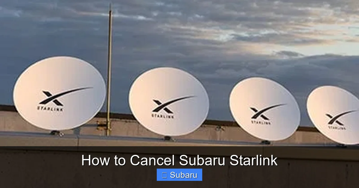How to Cancel Subaru Starlink