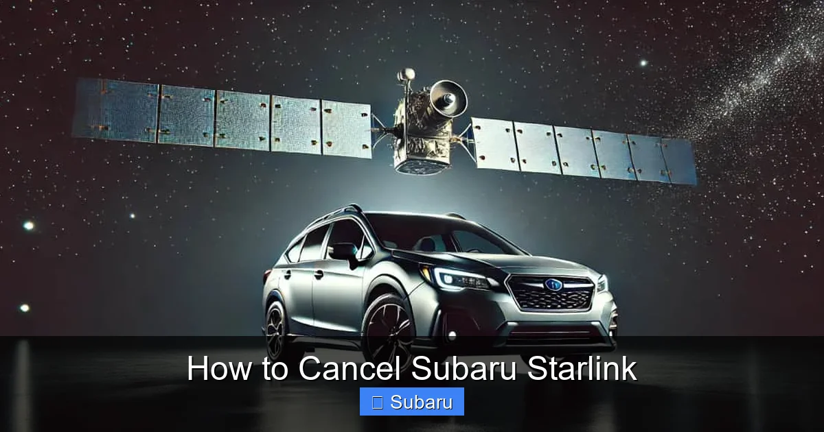 How to Cancel Subaru Starlink