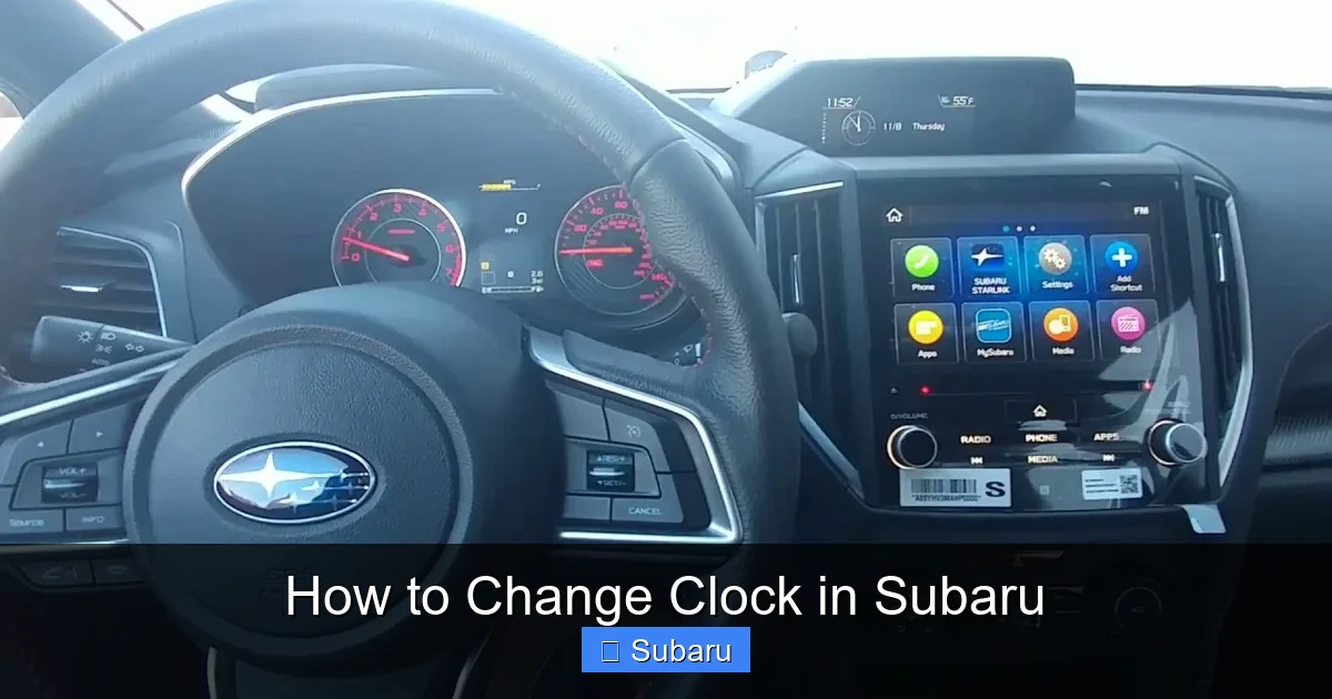 How to Change Clock in Subaru