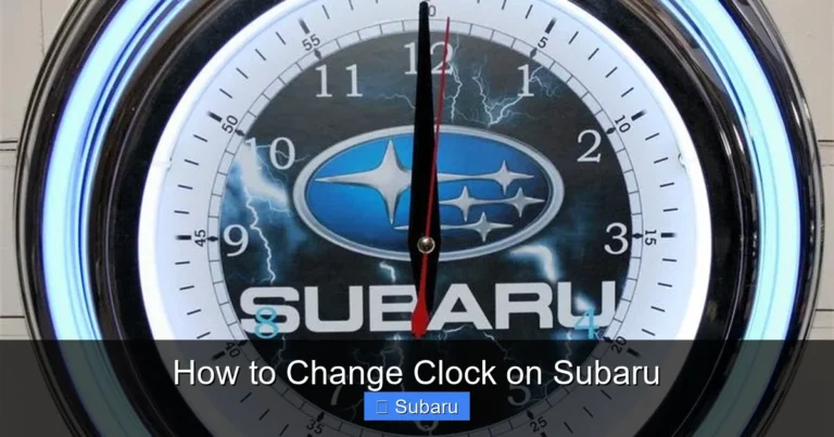 How to Change Clock on Subaru