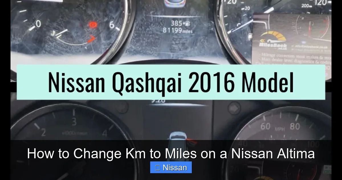 How to Change Km to Miles on a Nissan Altima