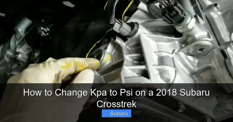 How to Change Kpa to Psi on a 2018 Subaru Crosstrek