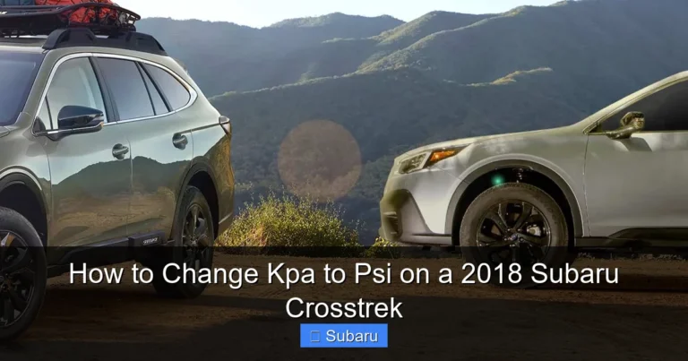 How to Change Kpa to Psi on a 2018 Subaru Crosstrek
