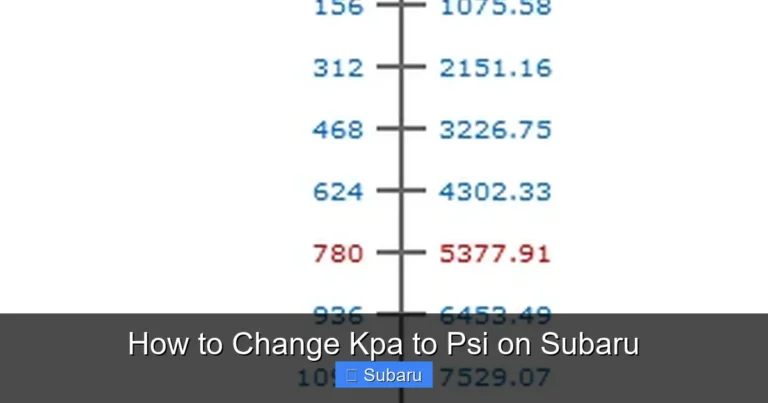 How to Change Kpa to Psi on Subaru