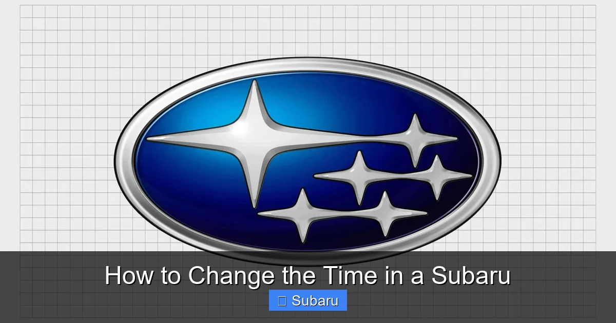 How to Change the Time in a Subaru