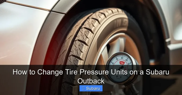 How to Change Tire Pressure Units on a Subaru Outback