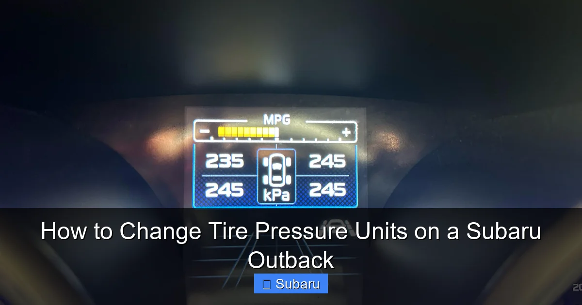 How to Change Tire Pressure Units on a Subaru Outback