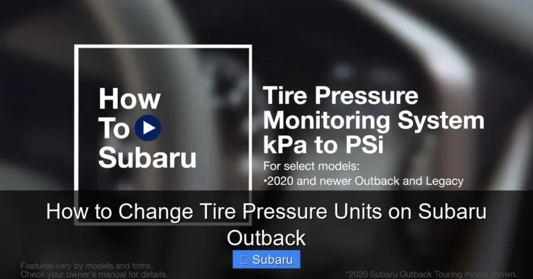 How to Change Tire Pressure Units on Subaru Outback