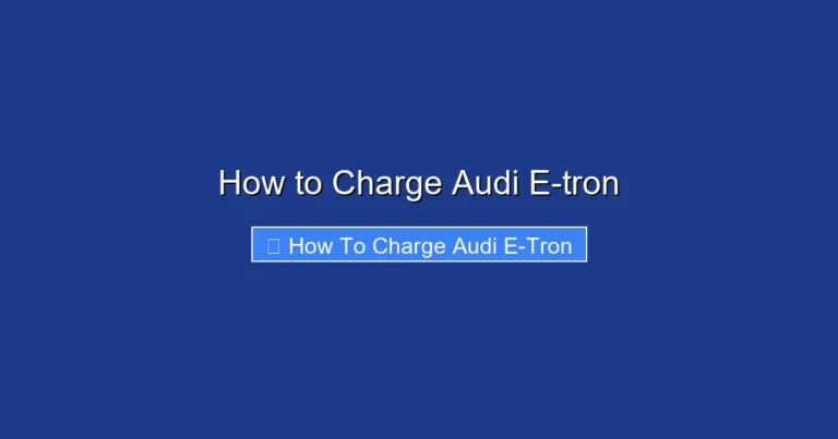 How to Charge Audi E-tron