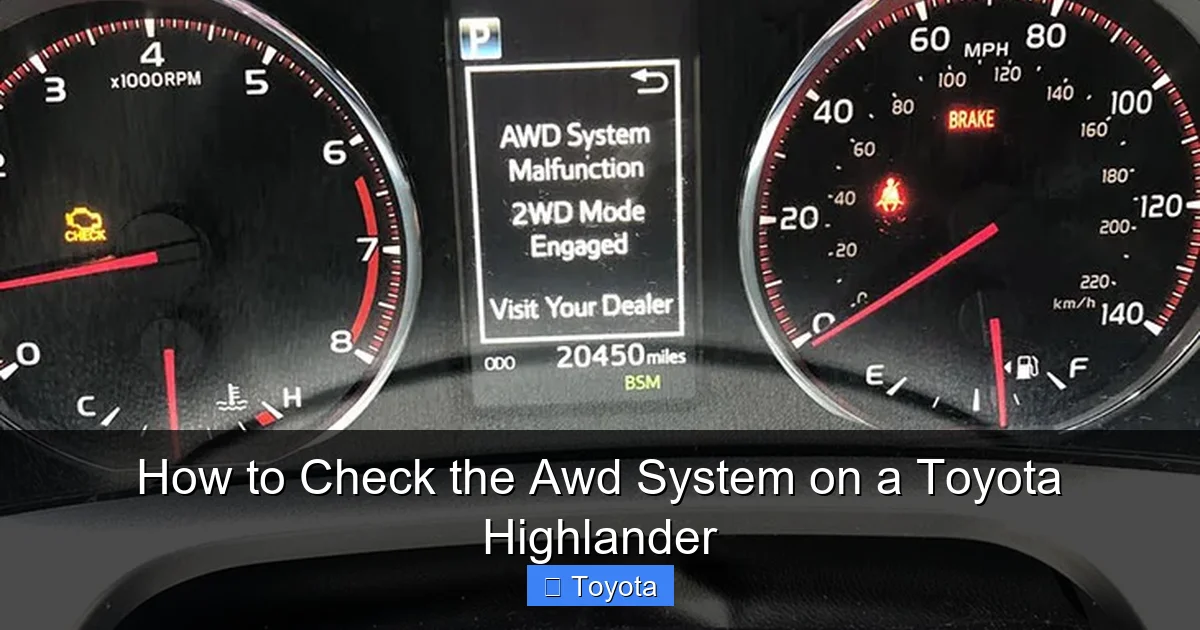 How to Check the Awd System on a Toyota Highlander