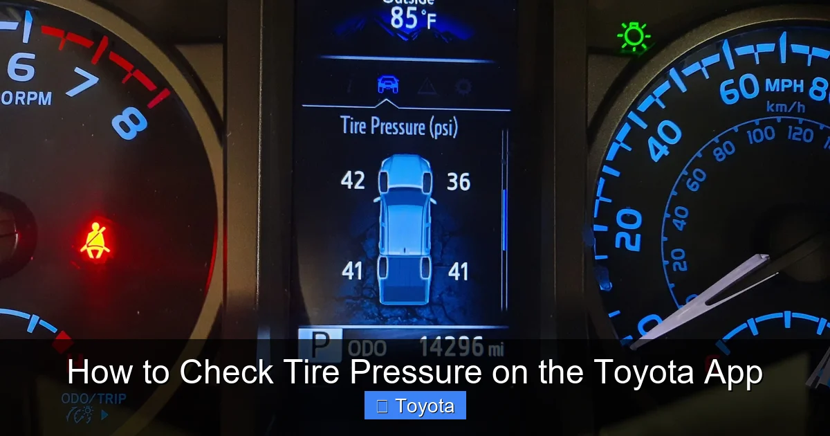 How to Check Tire Pressure on the Toyota App