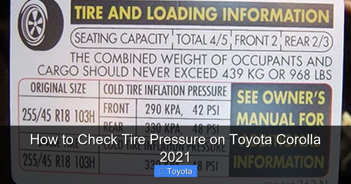 How to Check Tire Pressure on Toyota Corolla 2021