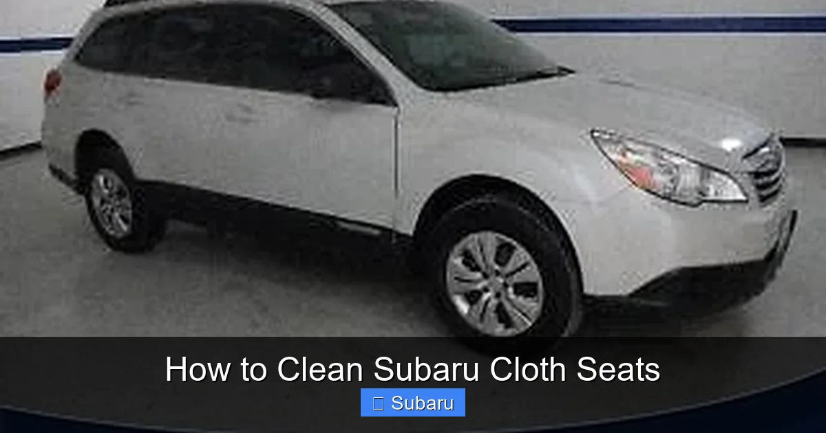 How to Clean Subaru Cloth Seats