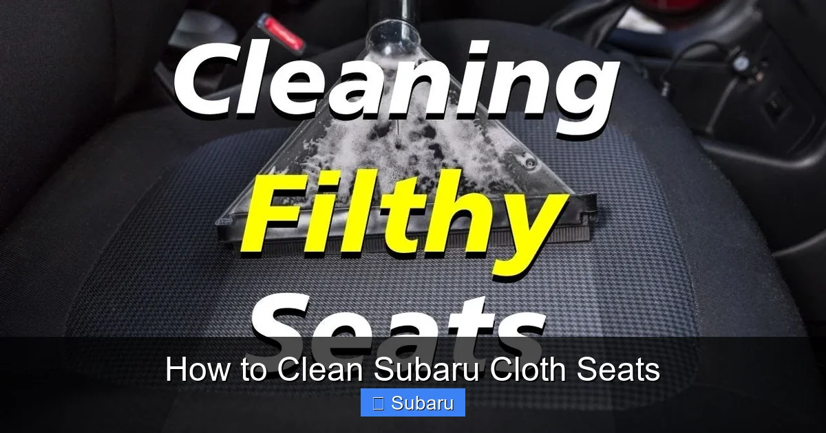 How to Clean Subaru Cloth Seats