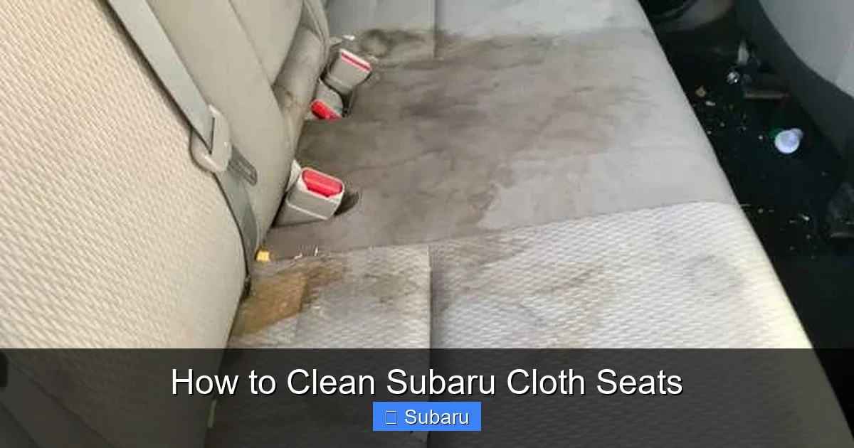 How to Clean Subaru Cloth Seats