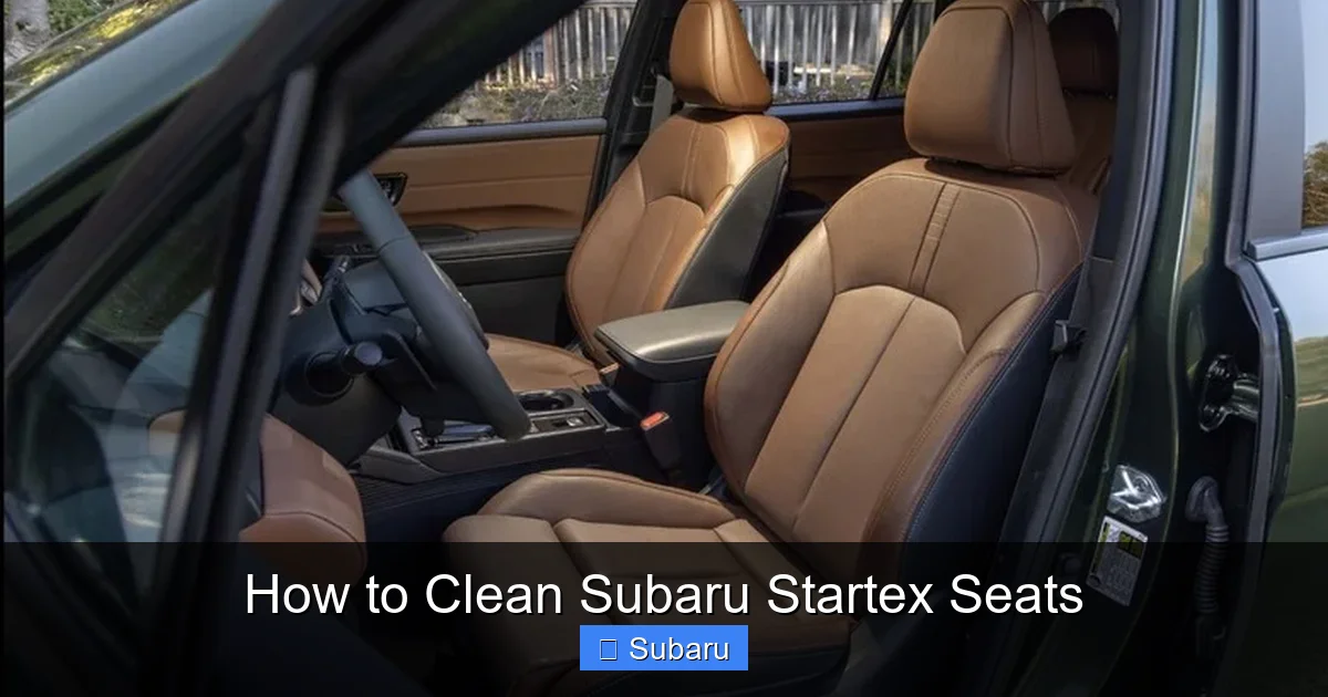 How to Clean Subaru Startex Seats