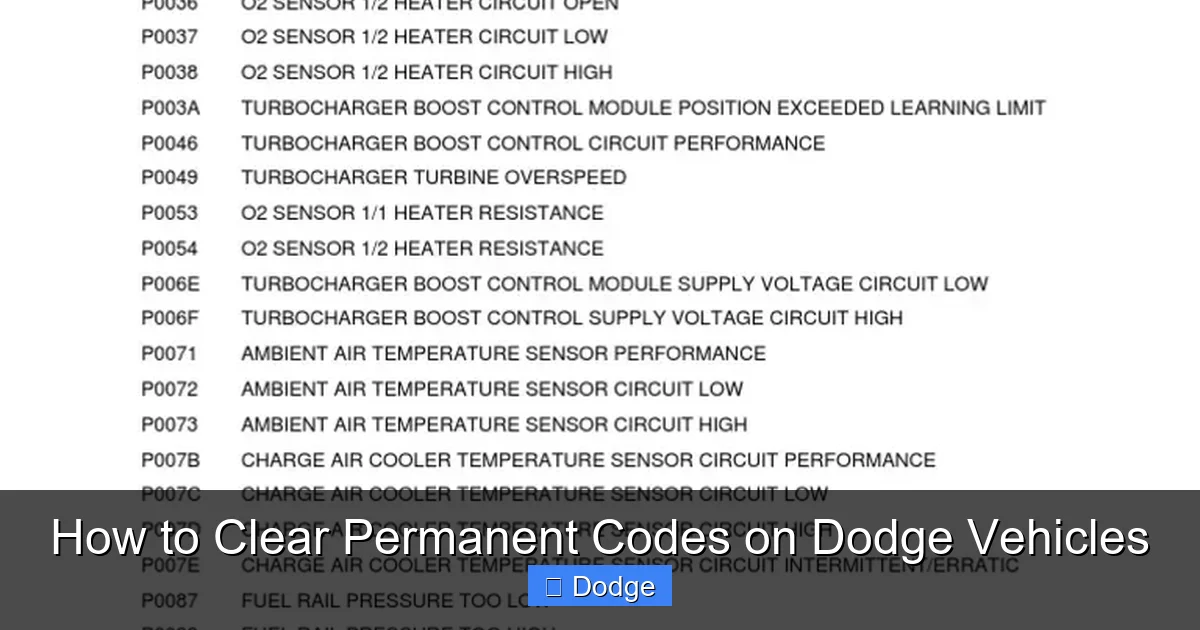 How to Clear Permanent Codes on Dodge Vehicles