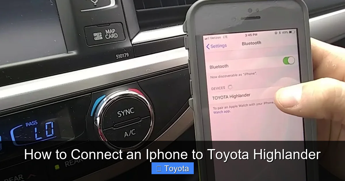How To Connect Phone To Toyota Highlander