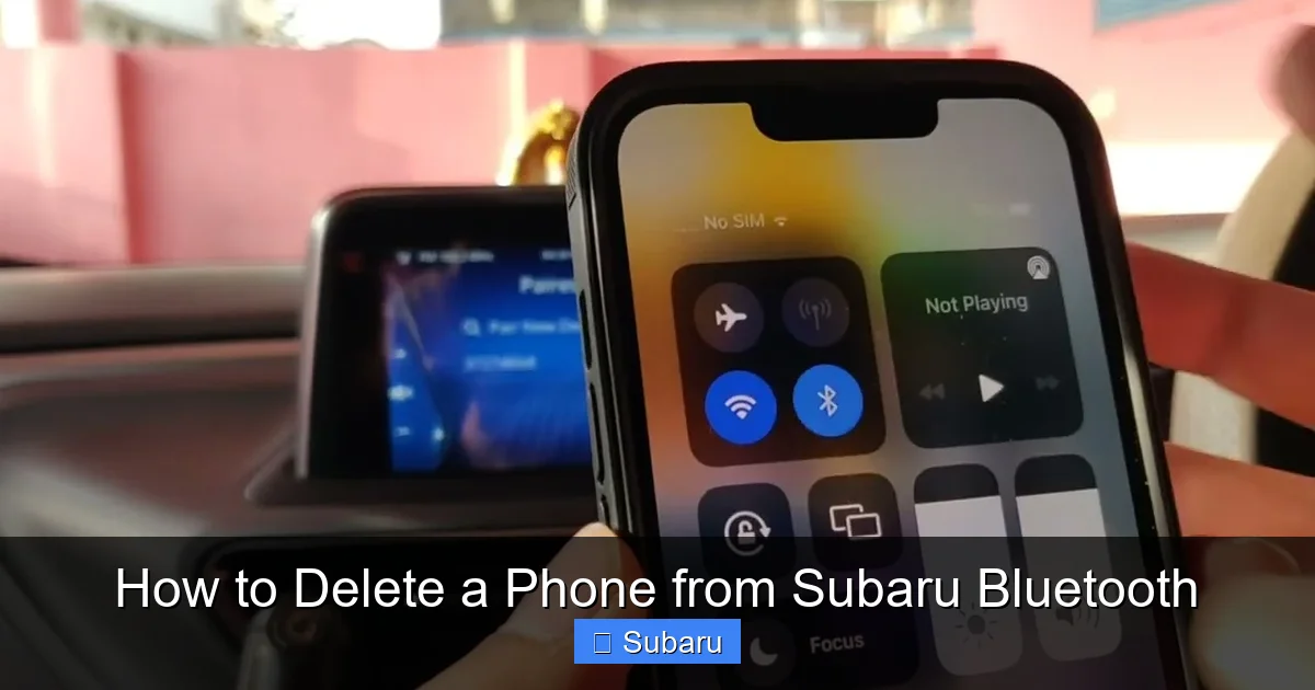 How to Delete a Phone from Subaru Bluetooth