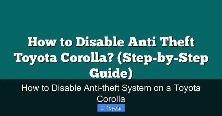 How to Disable Anti-theft System on a Toyota Corolla