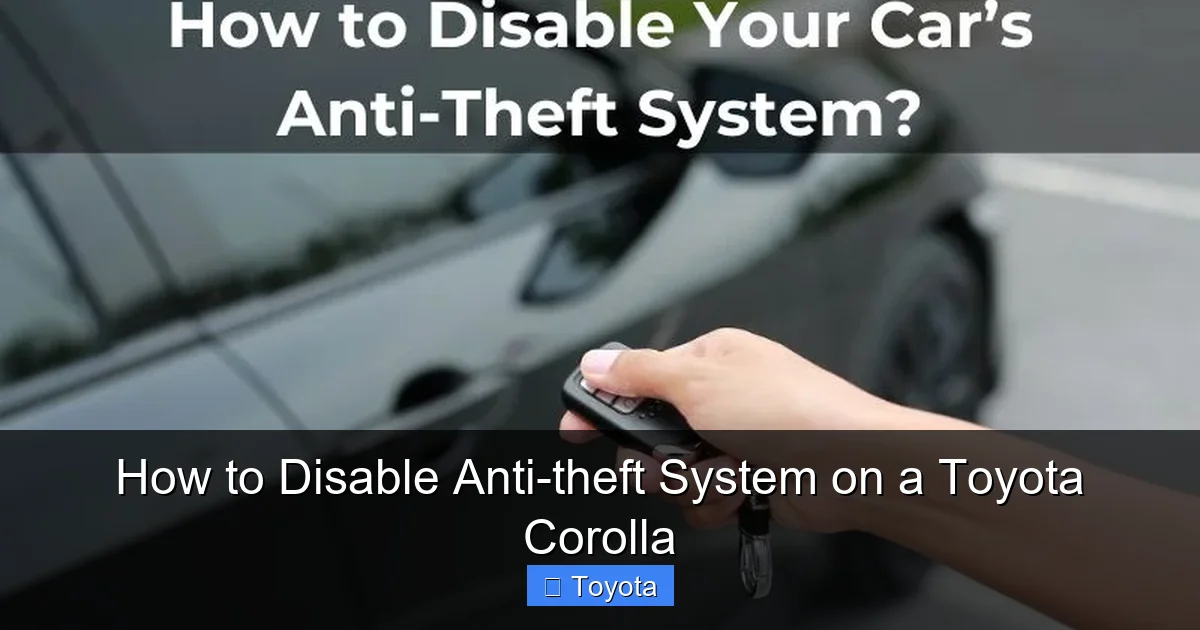How to Disable Anti-theft System on a Toyota Corolla