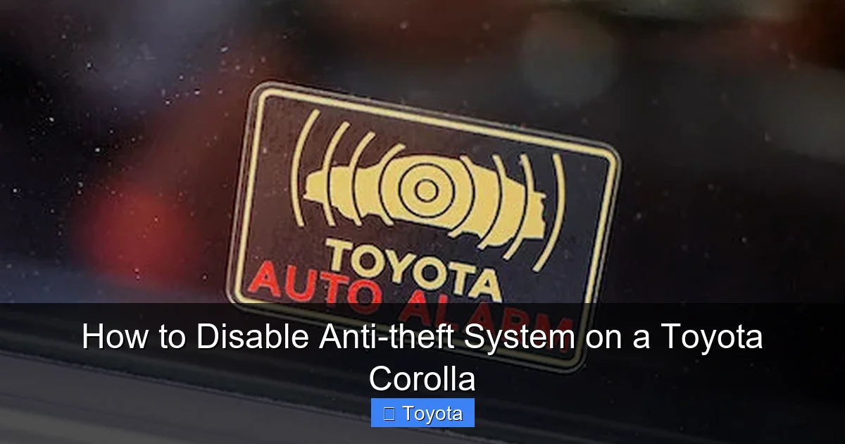 How to Disable Anti-theft System on a Toyota Corolla