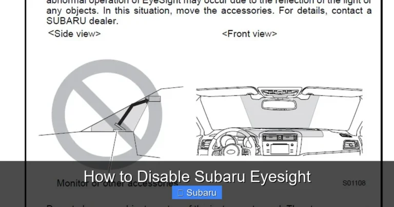 How to Disable Subaru Eyesight