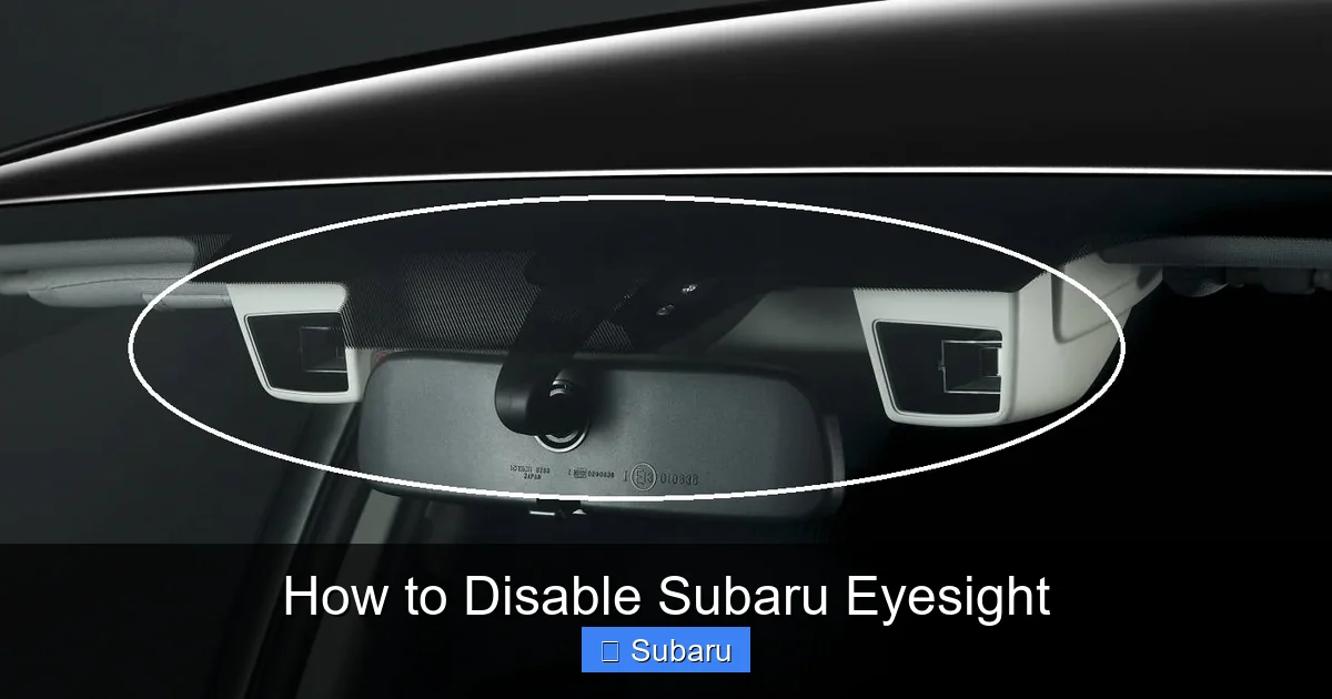 How to Disable Subaru Eyesight