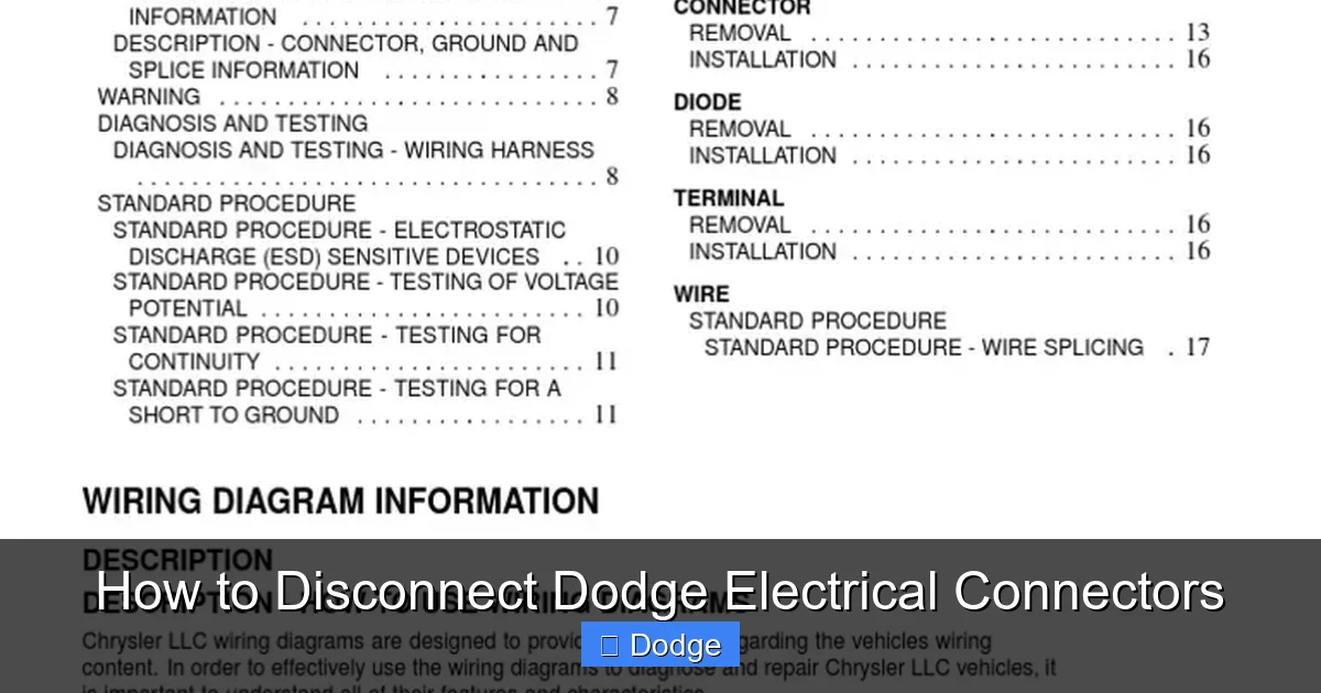 How to Disconnect Dodge Electrical Connectors