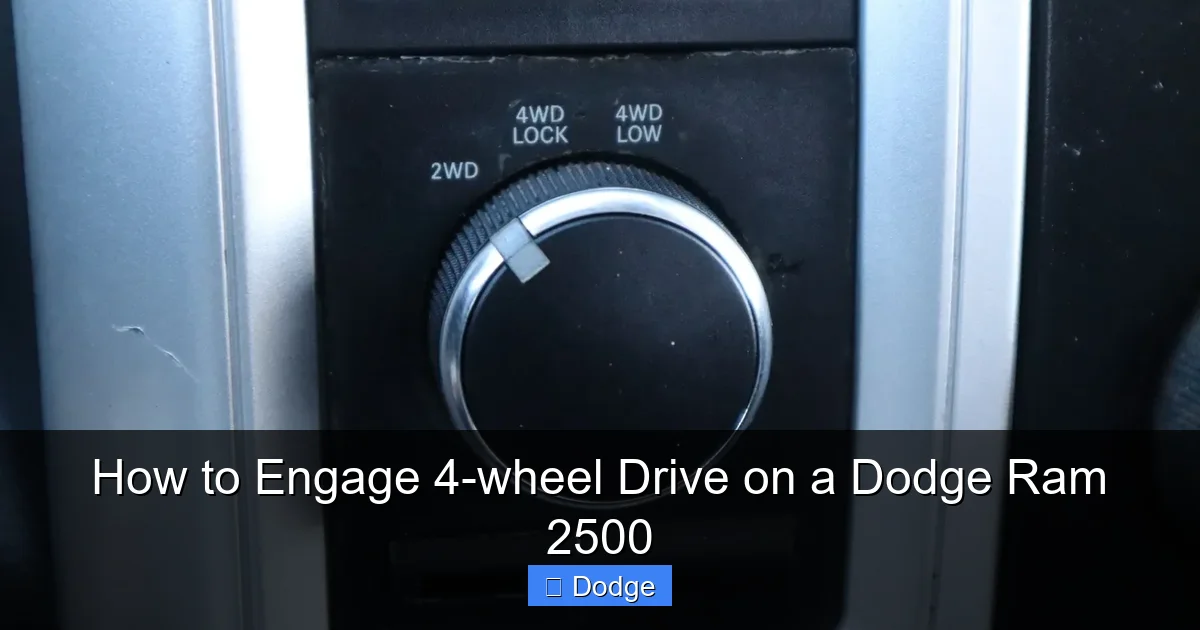 How to Engage 4-wheel Drive on a Dodge Ram 2500
