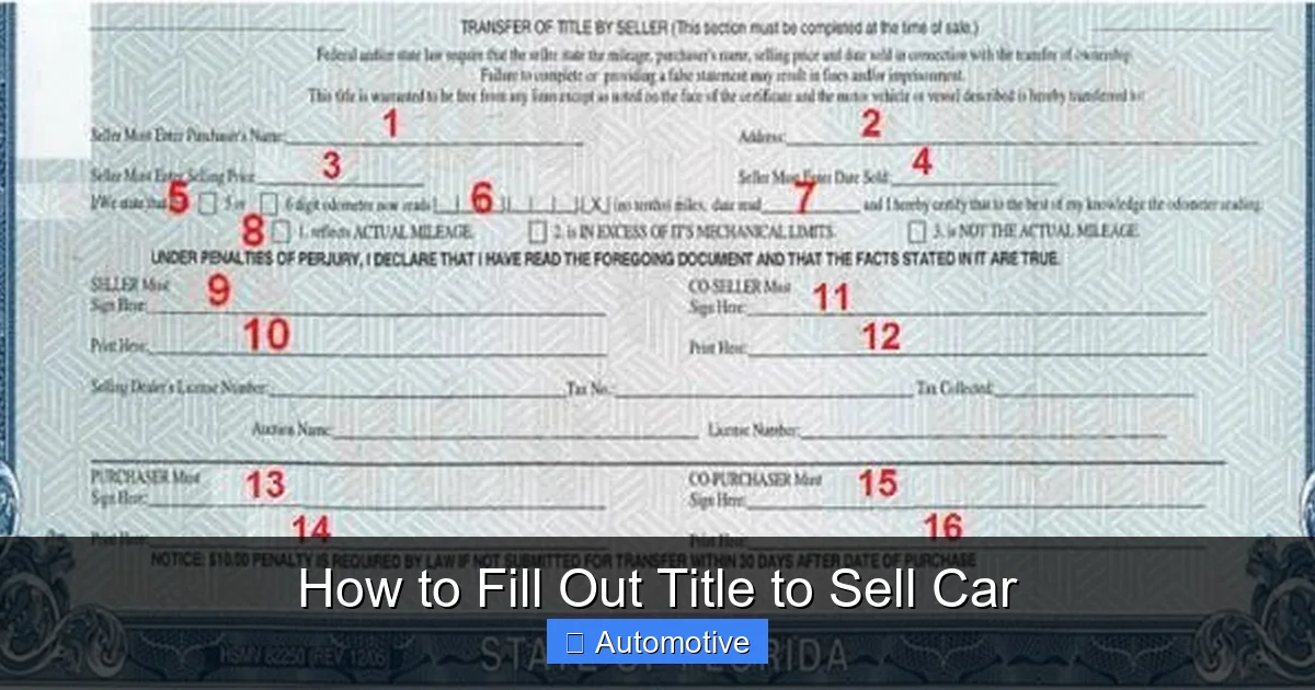 How to Fill Out Title to Sell Car